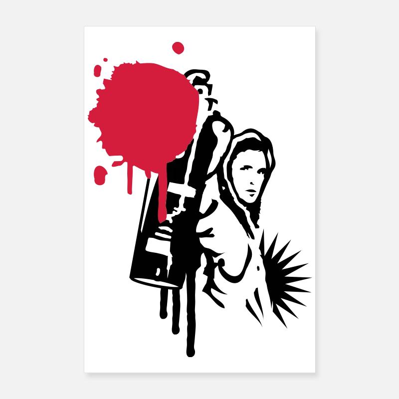 graffitis pulvérisateur avec bombe dans le style Poster 60 x 90 cm