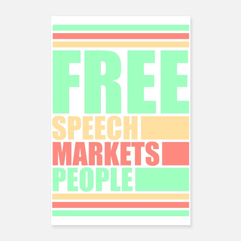 Marché de la liberté d’expression Peuple Libertarian Freedom Logo Poster 60 x 90 cm