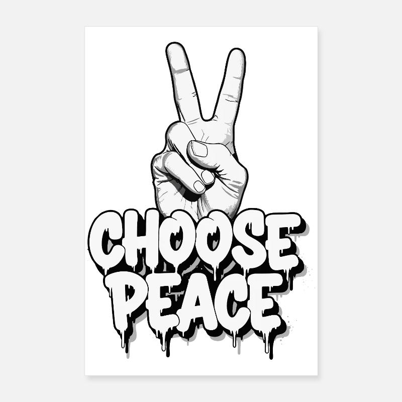 Choisissez Peace Graffiti Poster 60 x 90 cm