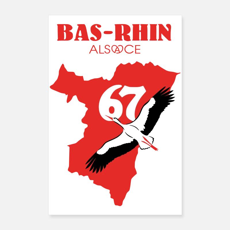 Bas-Rhin 67 Poster 60x90 cm
