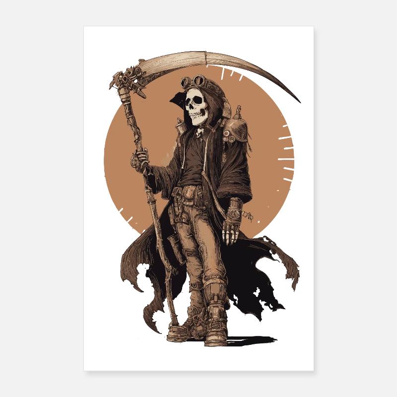 Steampunk Grim Reaper – Style Industriel Poster 60 x 90 cm