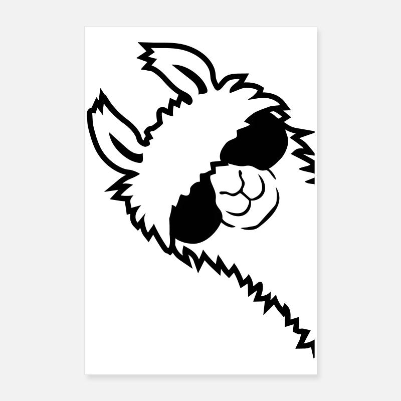 Alpaca looks sideways Poster 24" x 35" (60x90 cm)
