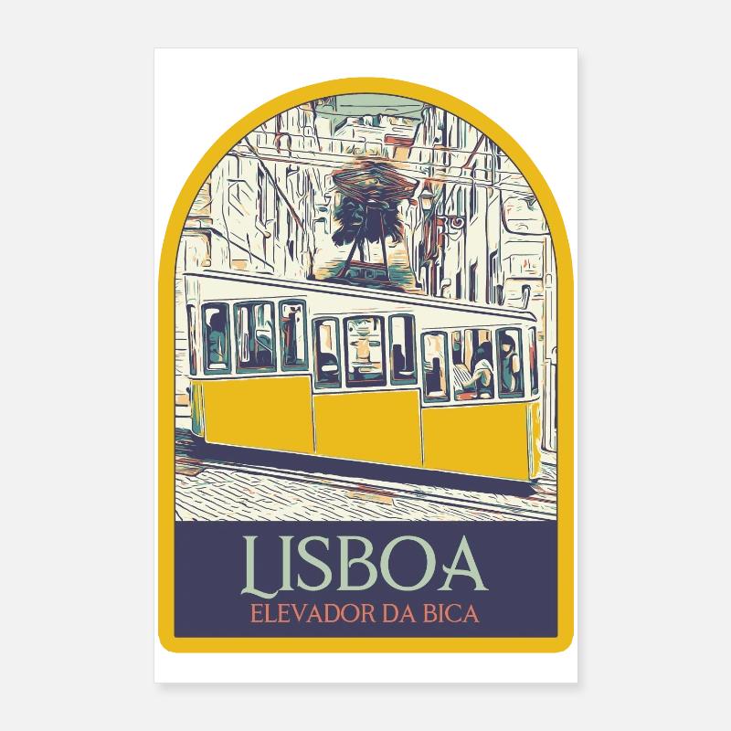 Illustration Bica funicular, Lisbon Poster 24" x 35" (60x90 cm)
