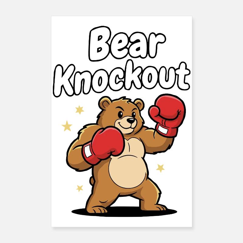Boxender Bär Knockout Poster 60x90 cm