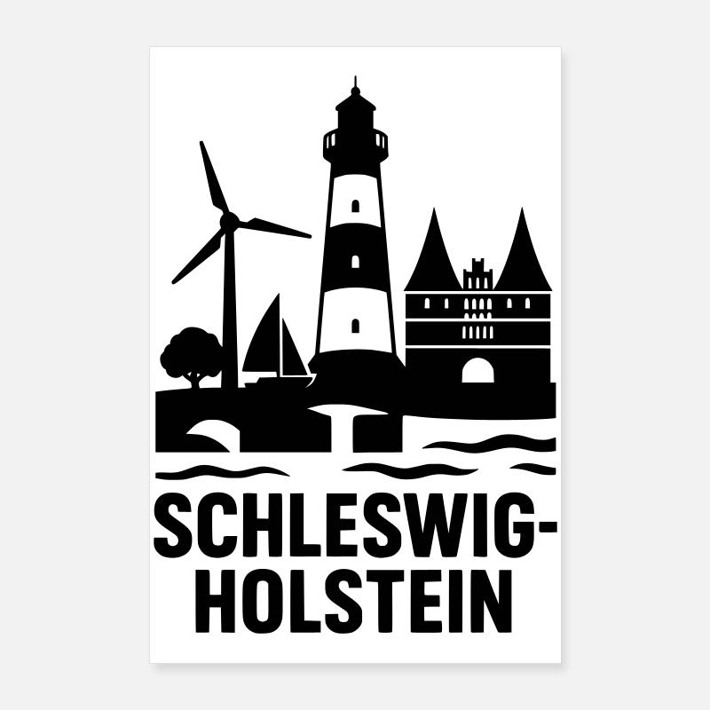 Schleswig Holstein Landmarks Poster 24" x 35" (60x90 cm)
