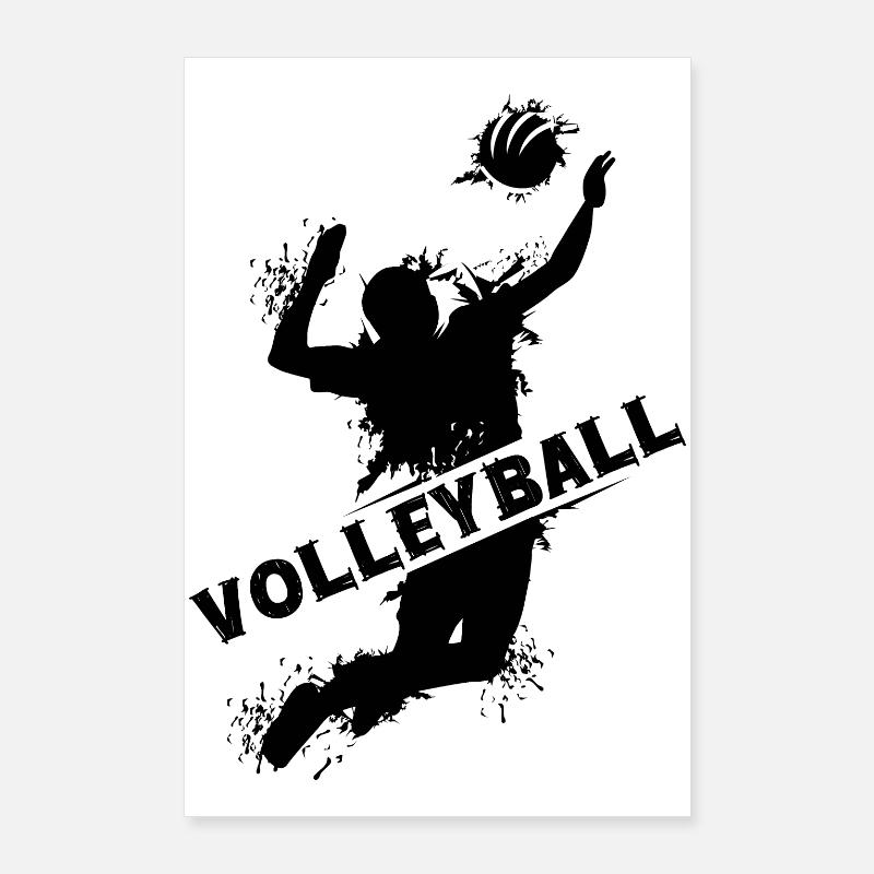 Volleyball explosion spieler beachvolleyball Logo Poster 60x90 cm
