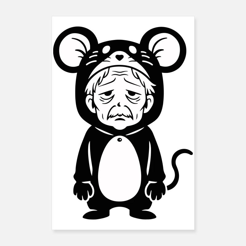 Karnevalsmuffel Maus Poster 60 x 90 cm
