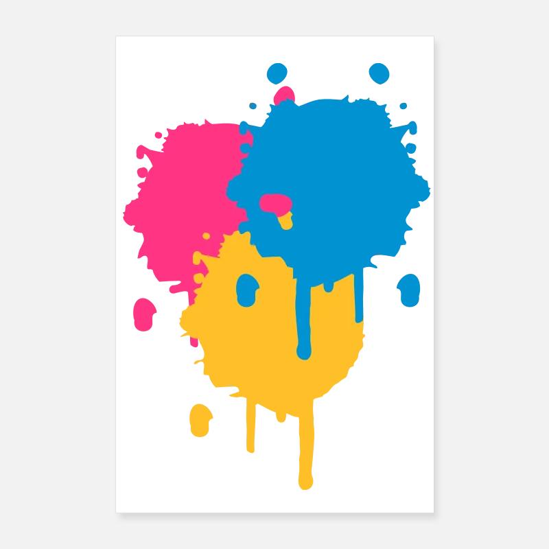 Trois points lumineux de couleur dans le style Poster 60 x 90 cm
