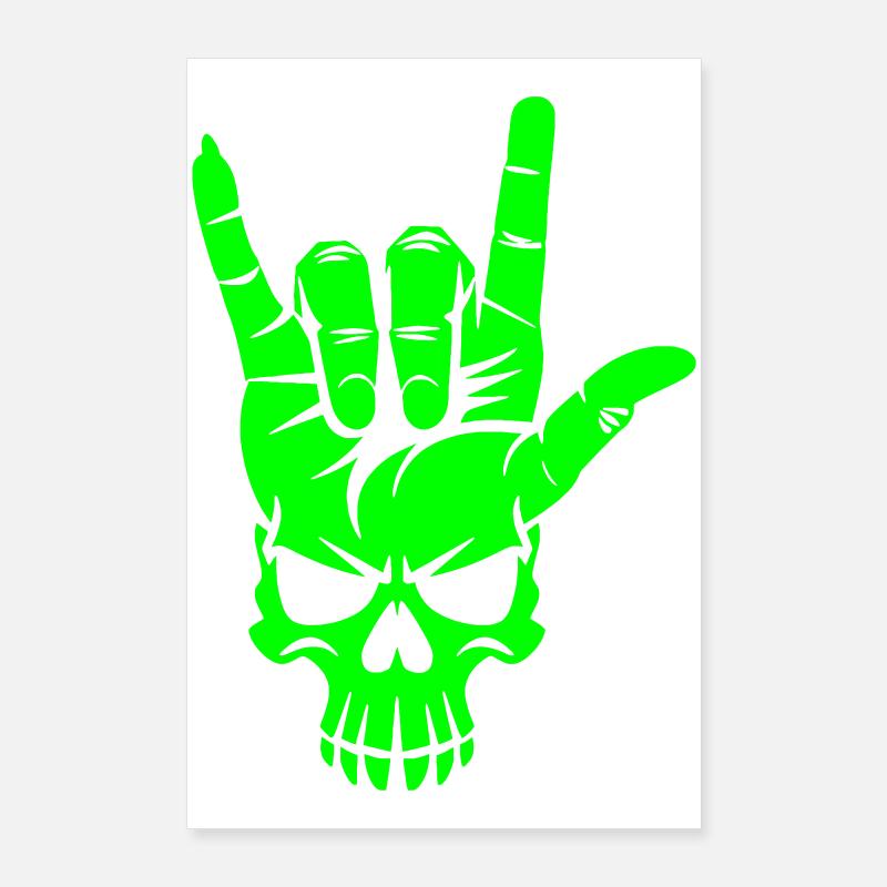 Rock 'n' Roll Totenkopf Handgeste Poster 60x90 cm