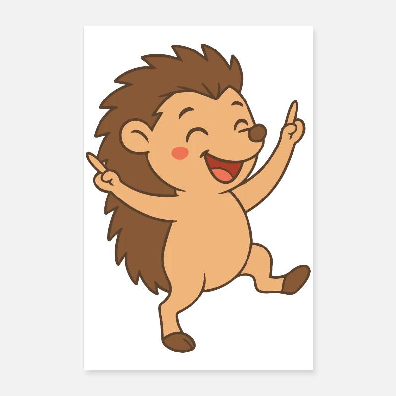 Bébé hérisson dansant petit ami Poster 60 x 90 cm