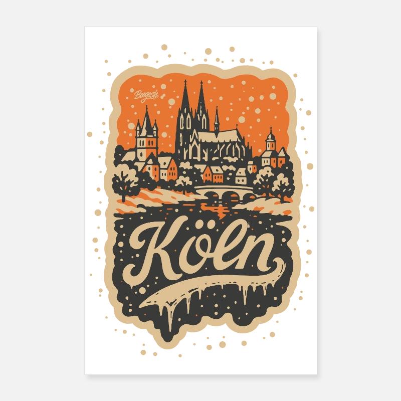 Köln Winterlandschaft   Poster 60x90 cm