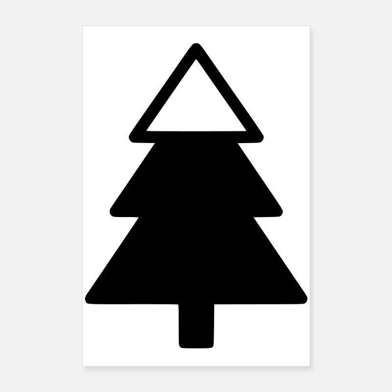 Silhouette de la forêt de sapins Poster 60 x 90 cm