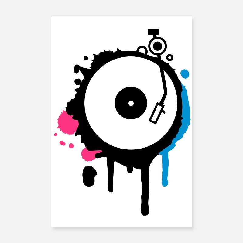 une table tournante et bras de lecture des graffit Poster 60 x 90 cm