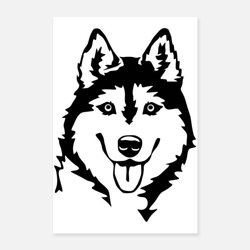 Tête de Husky Poster 60 x 90 cm
