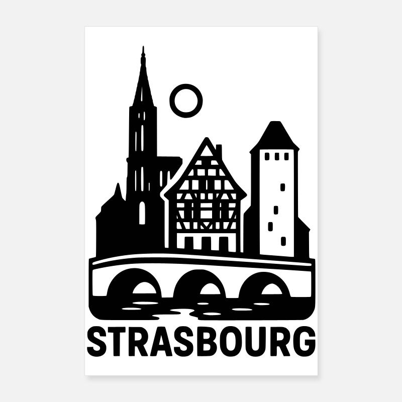 Strasbourg Silhouette Poster 60 x 90 cm