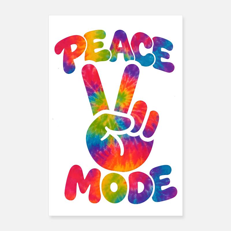 PEACE MODE – Psychedelic Retro Style with Neon Vibe Poster 24" x 35" (60x90 cm)