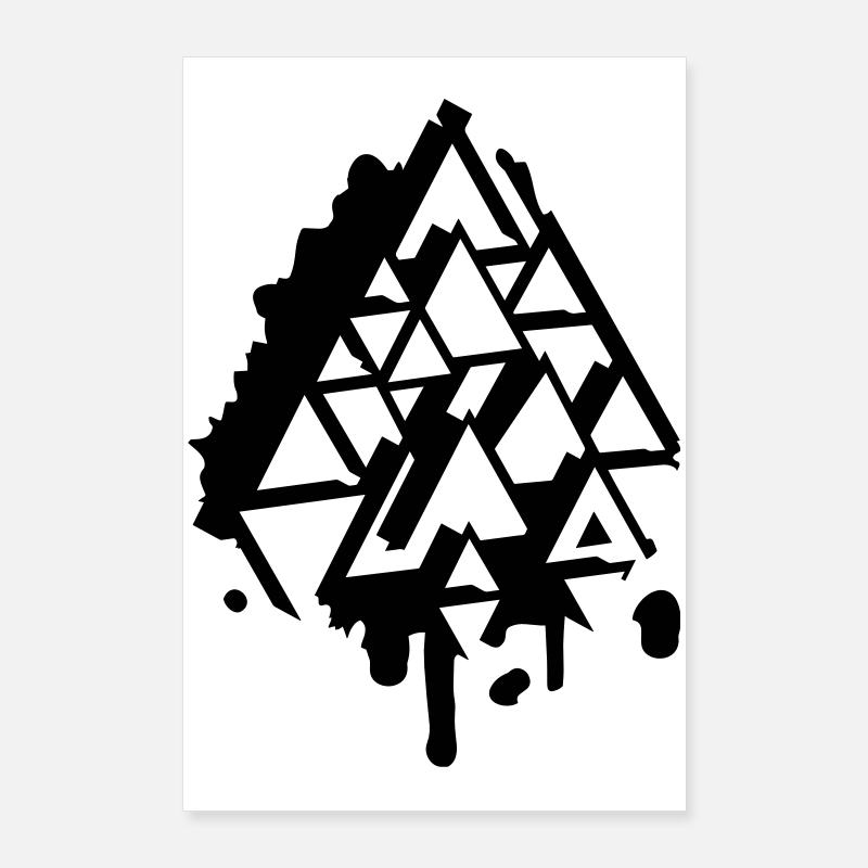 abstraktes Graffiti Dreieck Poster 60x90 cm