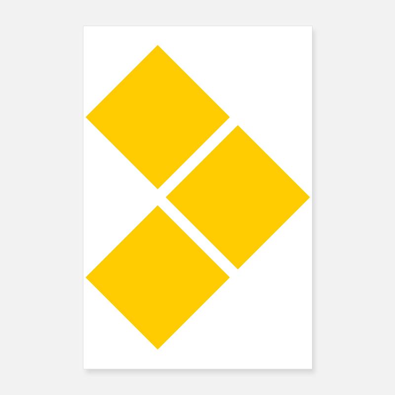 Geometric Yellow Diamond Grid Poster 24" x 35" (60x90 cm)