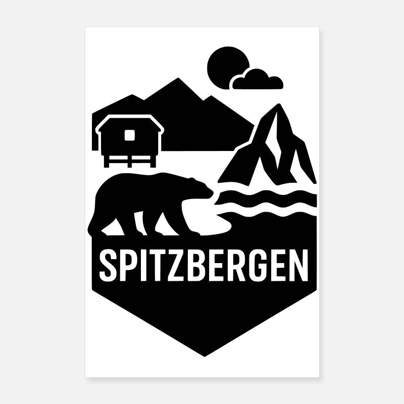 Silhouette de la Norvège du Svalbard Poster 60 x 90 cm