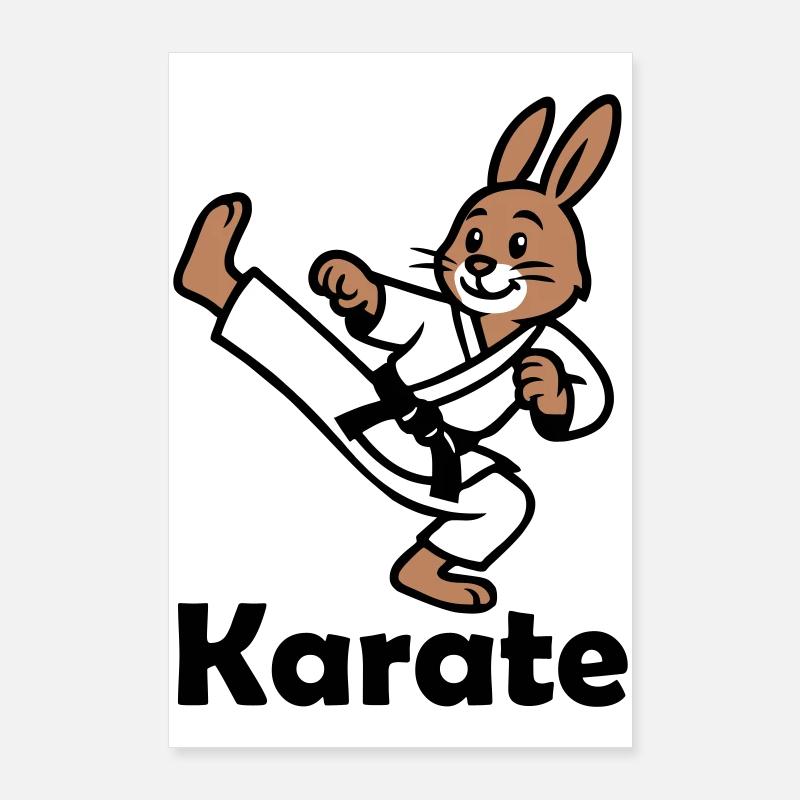 Karaté Lapin Poster 60 x 90 cm