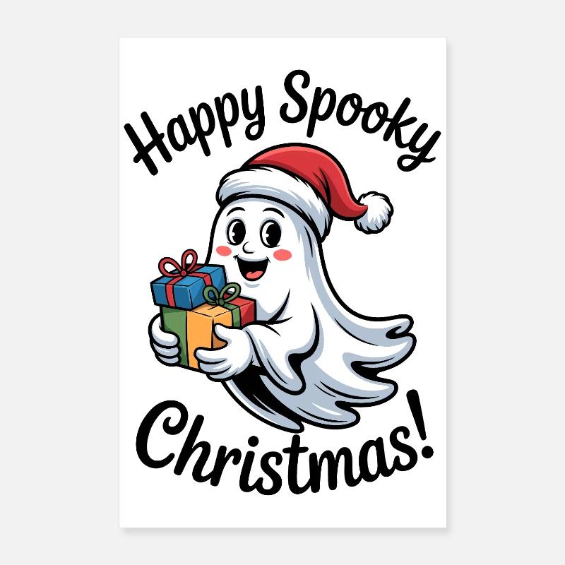 Weihnachtsgeist mit Geschenken Poster 60 x 90 cm