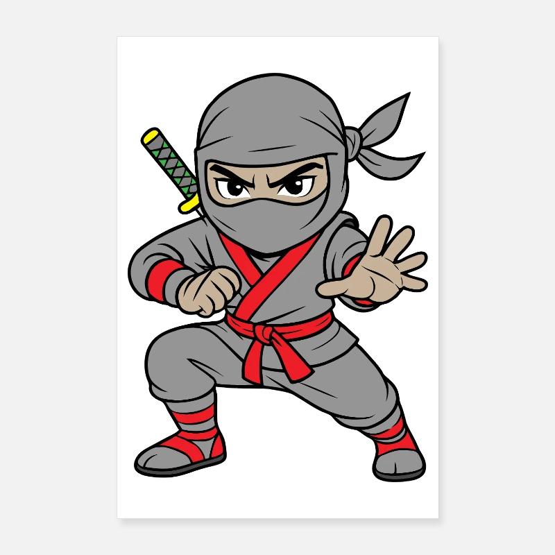 Grey Ninja Shadow Warrior  Poster 24" x 35" (60x90 cm)