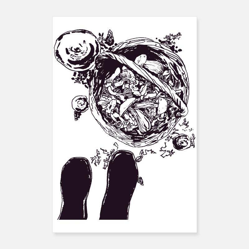 SUR LA FORÊT DE CHAMPIGNONS Poster 60 x 90 cm