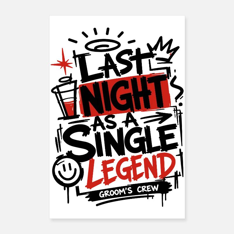 Night Legend Bachelor Party Poster 60x90 cm