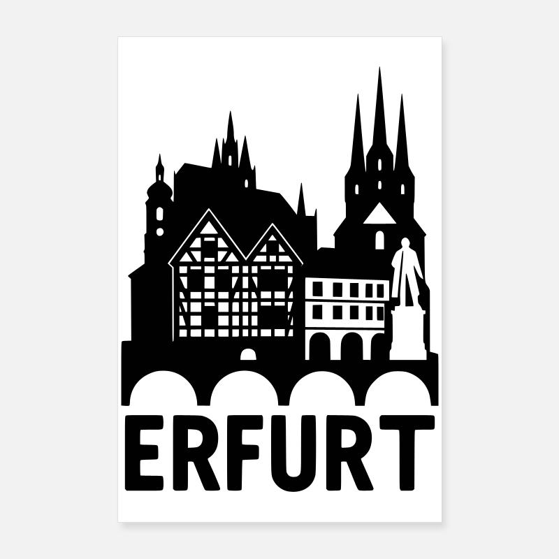 Erfurt Relief Silhouette Poster 60 x 90 cm