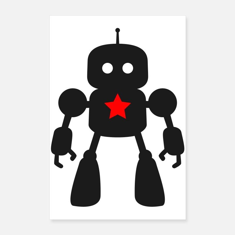 Roboter mit Stern KI Sci-Fi Nerd Poster 60x90 cm