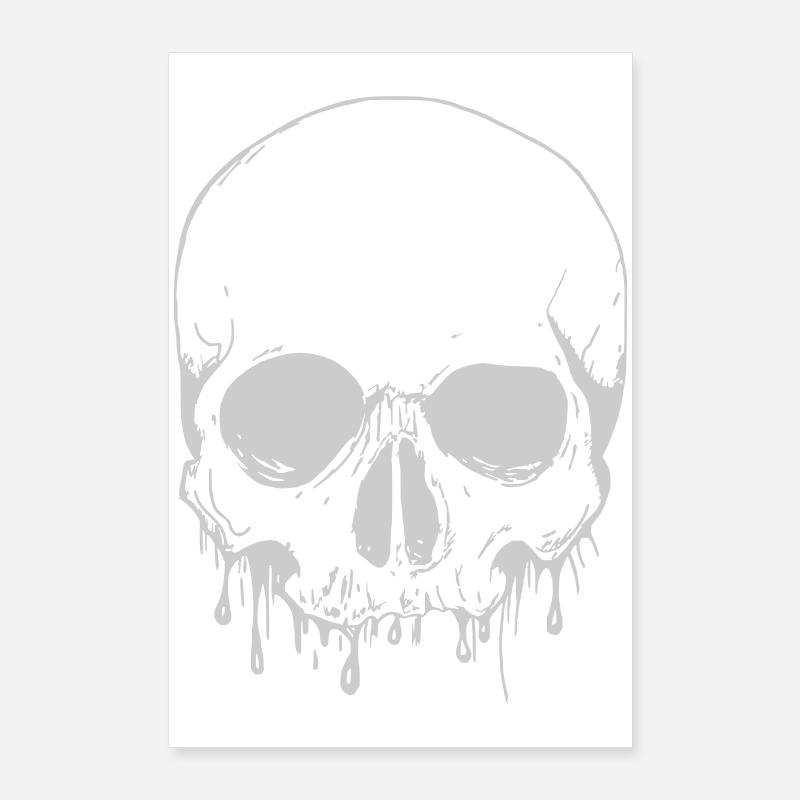 Skull in Silver - Schädel in Silber Poster 60x90 cm