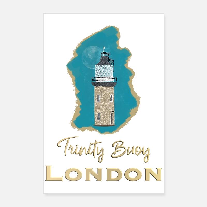 London, Trinity Buoy Lighthouse, Pixel Art Poster 24" x 35" (60x90 cm)