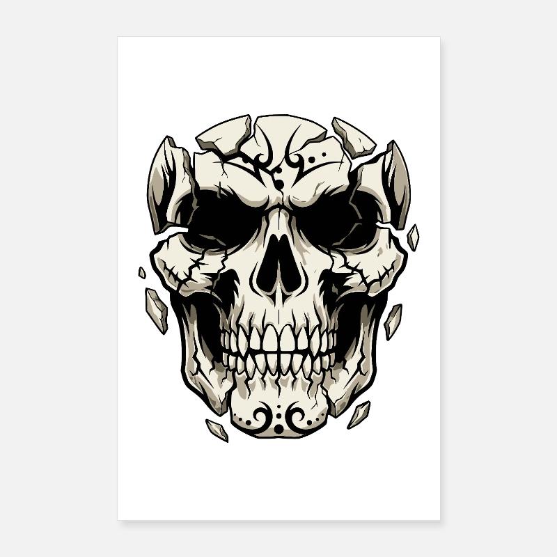 Splitternder Schädel – Gothic Grafik Poster 60x90 cm