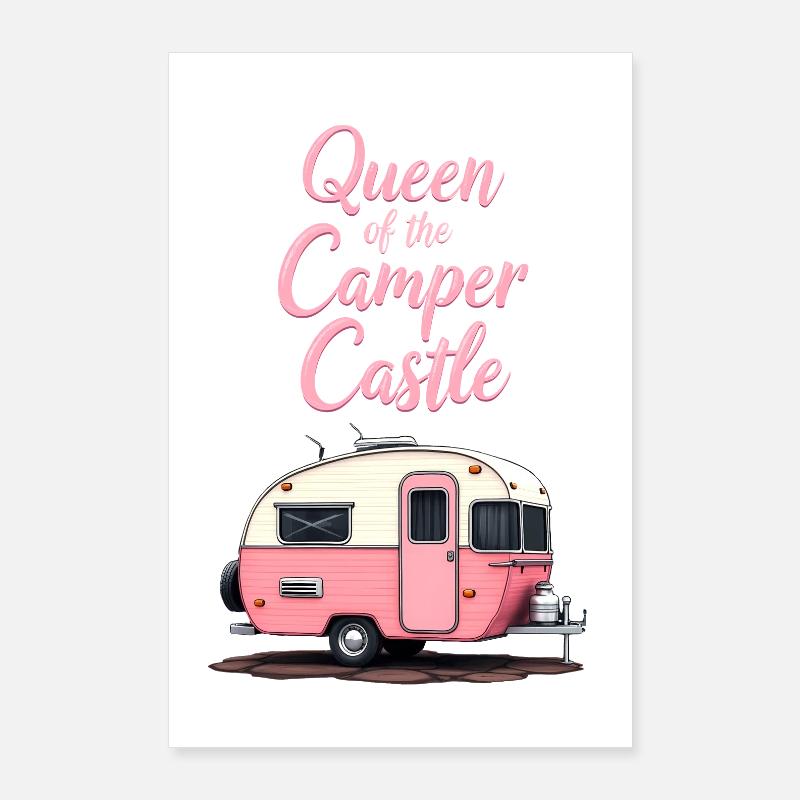 Königin des Camper-Schlosses, RV-Mädchen Poster 60x90 cm