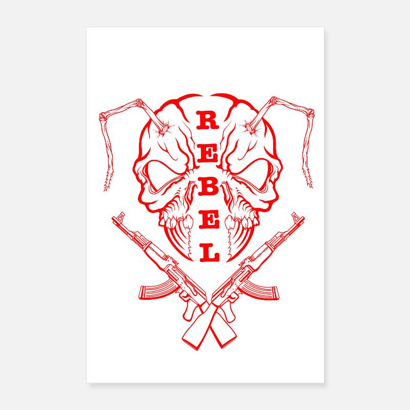 "REBEL EYES – Fearless Expression" rot Poster 60x90 cm