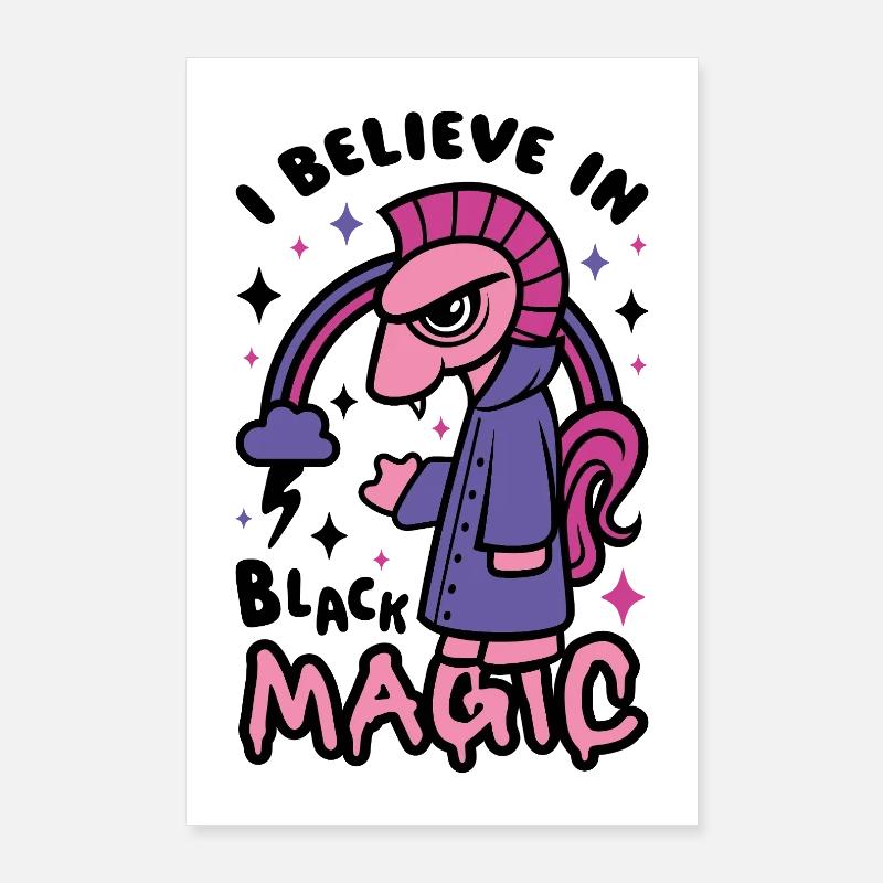 Grumpy Dark Pony Believes in Black Magic Poster 60 x 90 cm