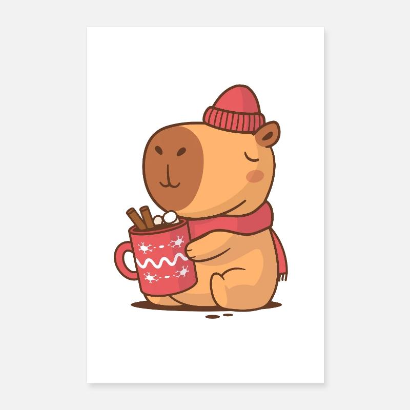 Vacances douillettes à Capybara Poster 60 x 90 cm