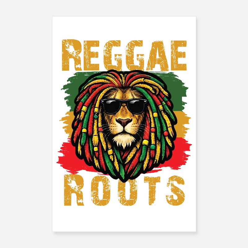 Lion Reggae Roots Rasta Vibe Poster 60 x 90 cm