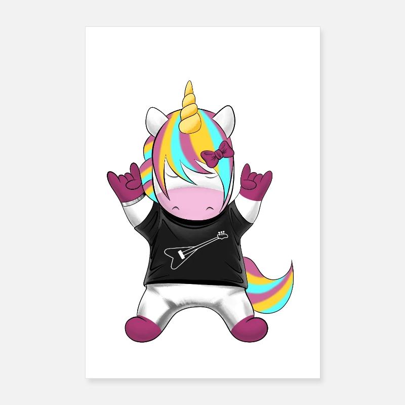 Regenbogen Einhorn Rocker Poster 60x90 cm
