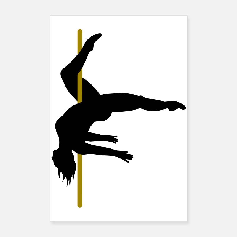 Poledancer courbé dans la jambe intérieure pendre Poster 60 x 90 cm