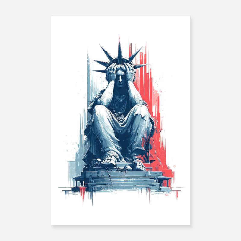 Sad Lady Liberty Poster 24" x 35" (60x90 cm)