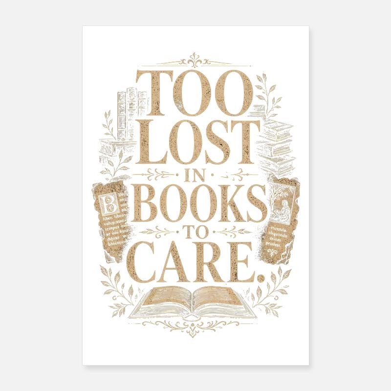 Dark Academia Book Love Vintage Reader Poster 24" x 35" (60x90 cm)