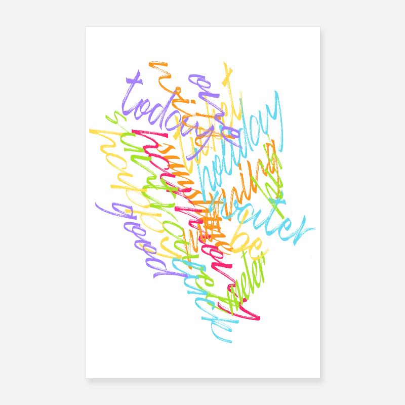 Image colorée du mot texan Poster 60 x 90 cm