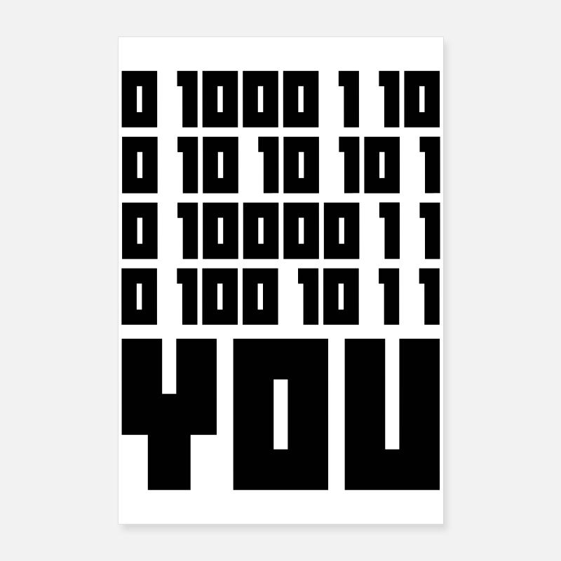 Binärcode F**k YOU – Geek Code & Nerd Humor Poster 60x90 cm