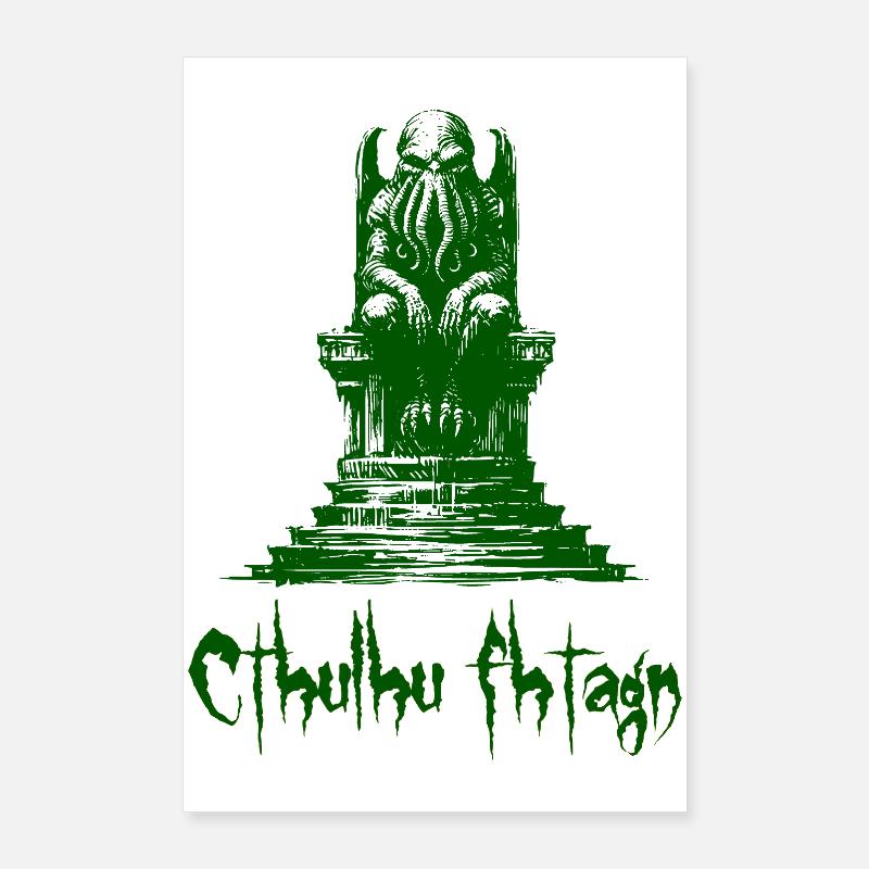 Statue von Cthulhu Poster 60x90 cm