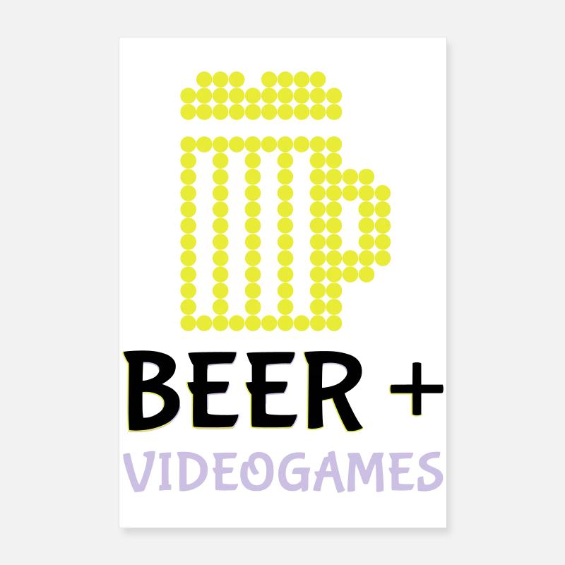 Pixel Beer Video Games Poster 24" x 35" (60x90 cm)