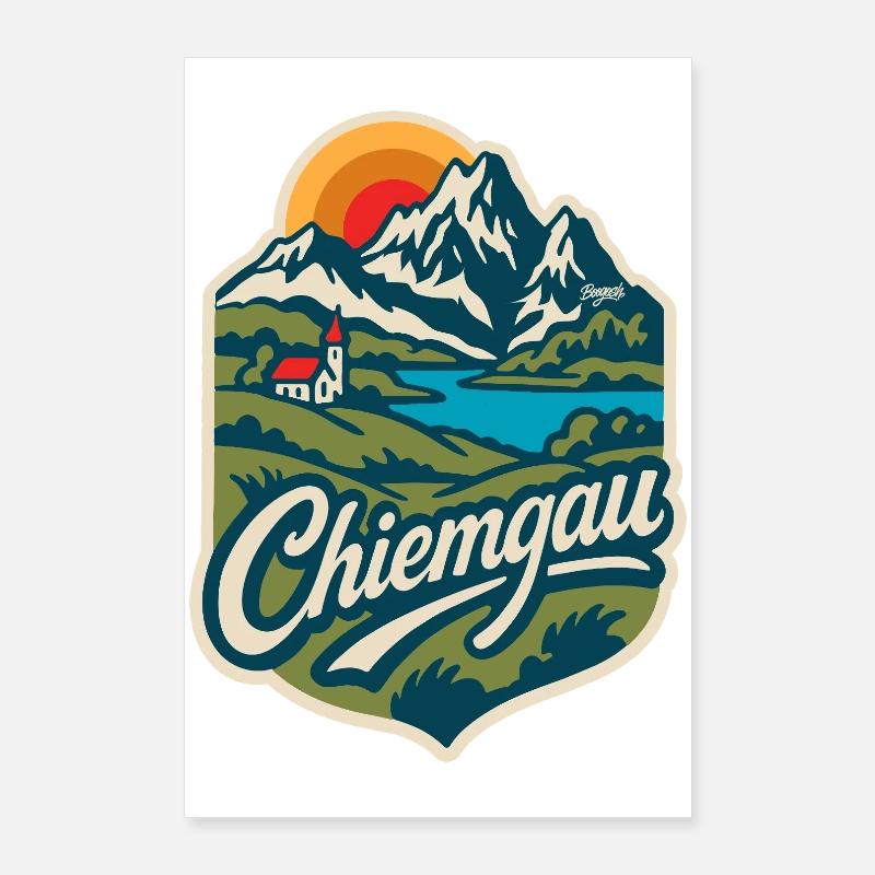 Chiemgau Paysage alpin Bavière Poster 60 x 90 cm