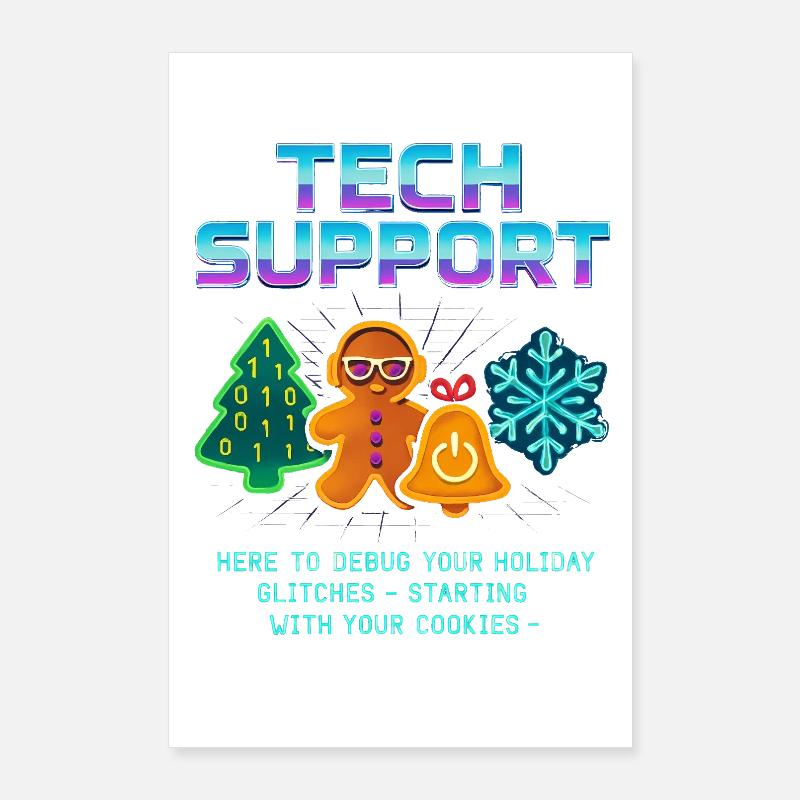 Lustiger Technischer Support Debug Weihnachten Poster 60x90 cm