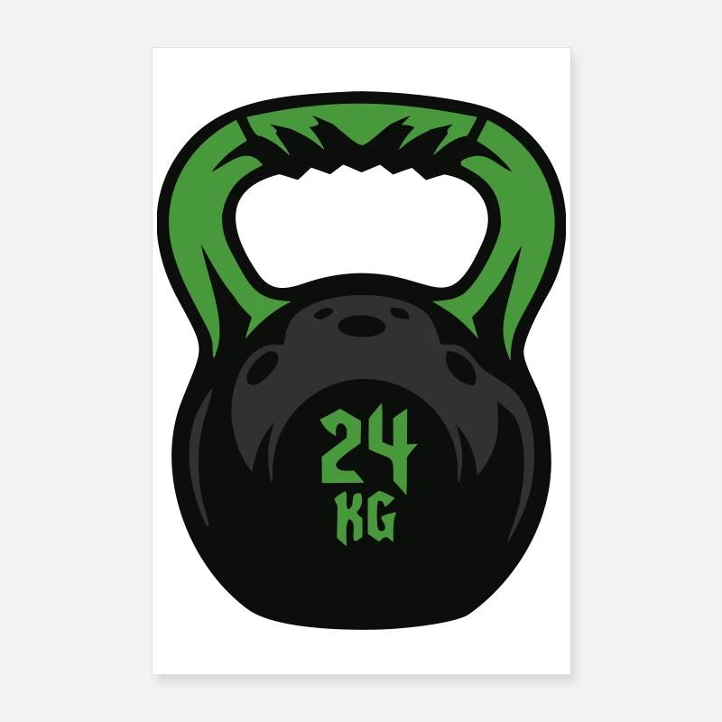 Kettlebell 24 KG Kugelhantel Poster 60x90 cm