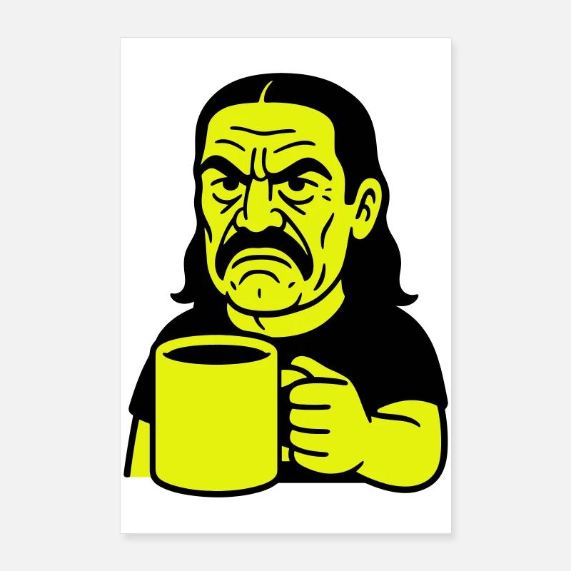Angry Coffee Man Poster 60x90 cm